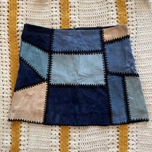 Suede Zara patchwork mini skirt